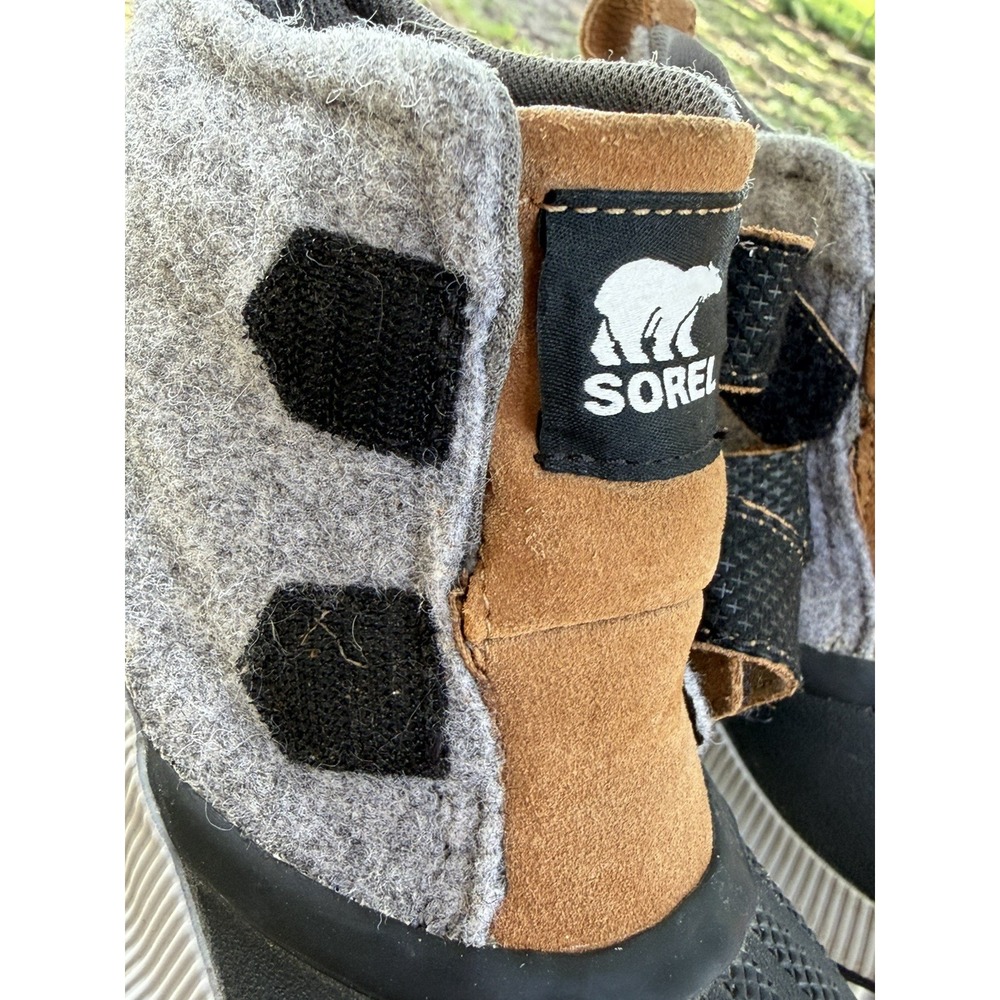 SOREL Kids Out N About Classic Waterproof Boots Grey Brown Felt Suede Size 13 - Picture 8 of 16